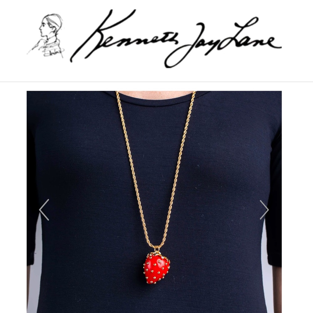 🛑SOLD🛑 Kenneth Jay Lane Strawberry Necklace - Picture 2 of 10